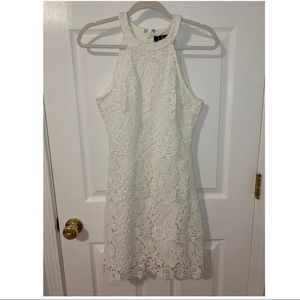 Lulu’s Love Poem Ivory Lace Mini Dress